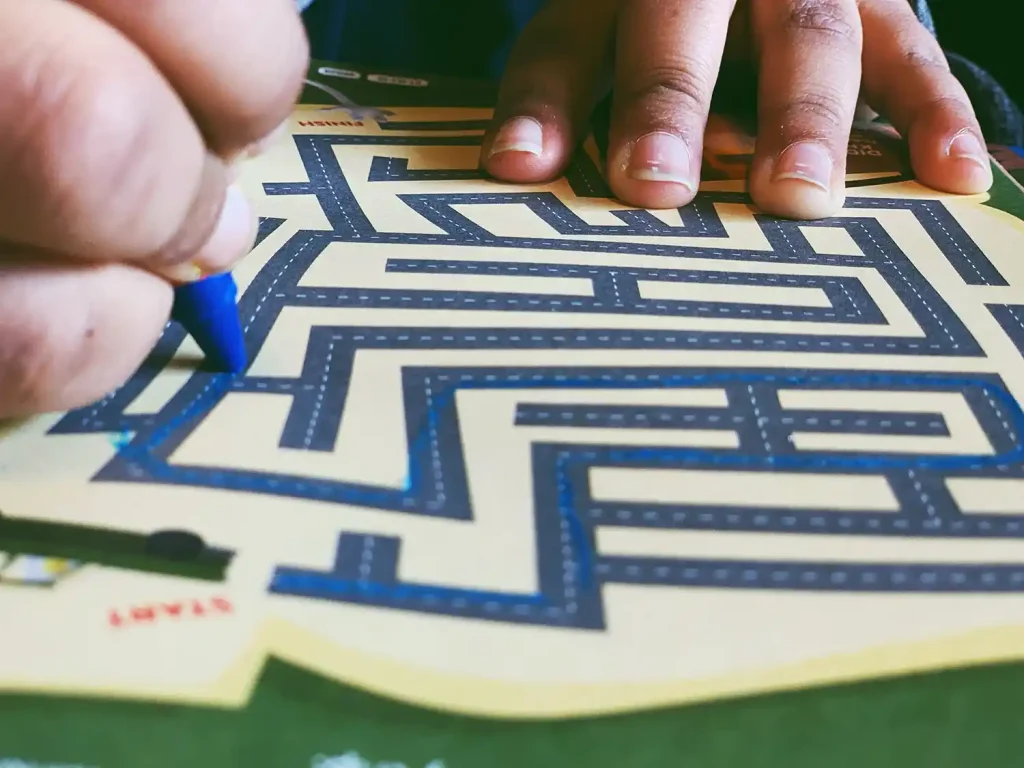 Clear path in a maze representing guidance from a business coach